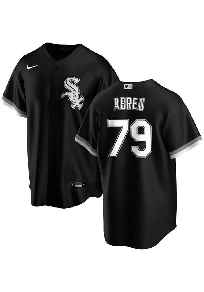 Men's Chicago White Sox Jose Abreu Nike Black Alternate Replica Player Name Jersey Official Team Jersey Sports Fan Apparel Official MLB Team Jersey Ba