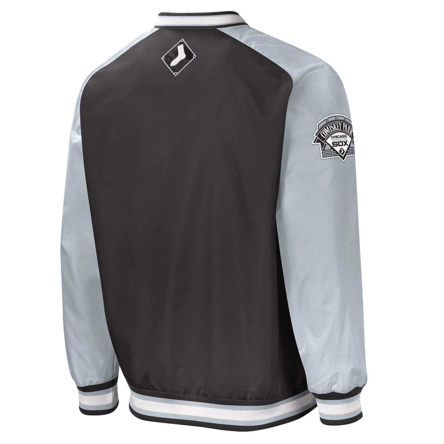 Men's Chicago White Sox Gameday Trainer III Black V-Neck Pullover Jacket Official Sports Fan Gear MLB Fan Gear Popular Style