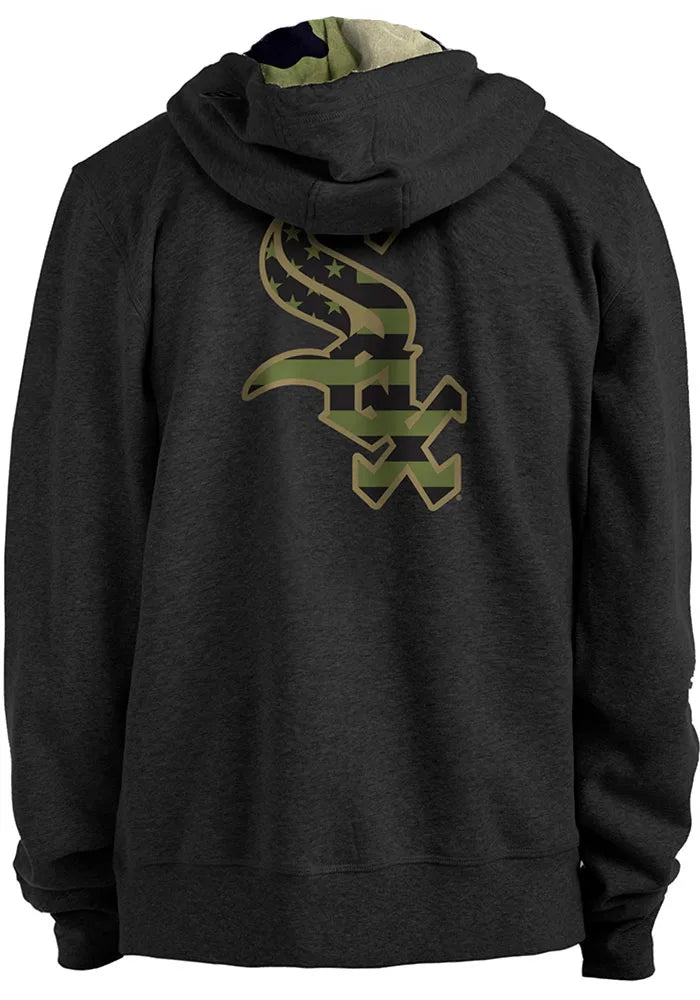 Mens Chicago White Sox New Era 2022 Armed Forces Day Black Pullover Hoodie MLB Fan Gear Popular Style