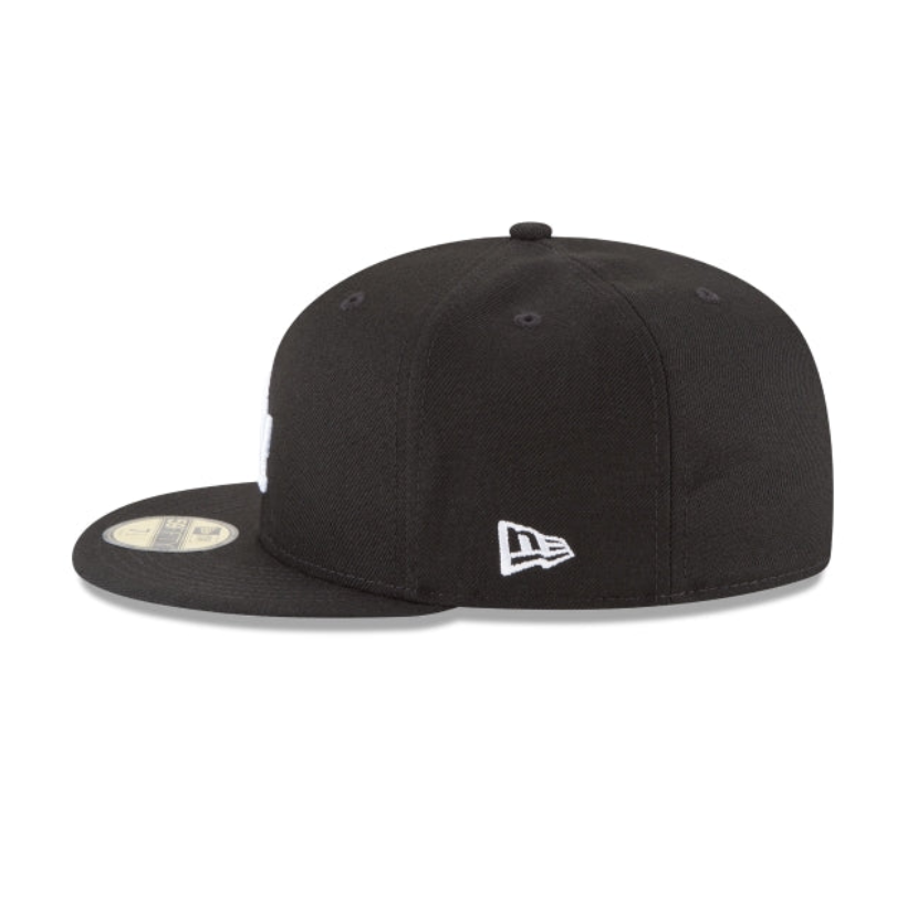 Los Angeles Dodgers MLB Basic 59FIFTY Fitted New Era Black/White Official Team Hat Sports Fan Cap Official MLB Team Hat Baseball Fan Cap
