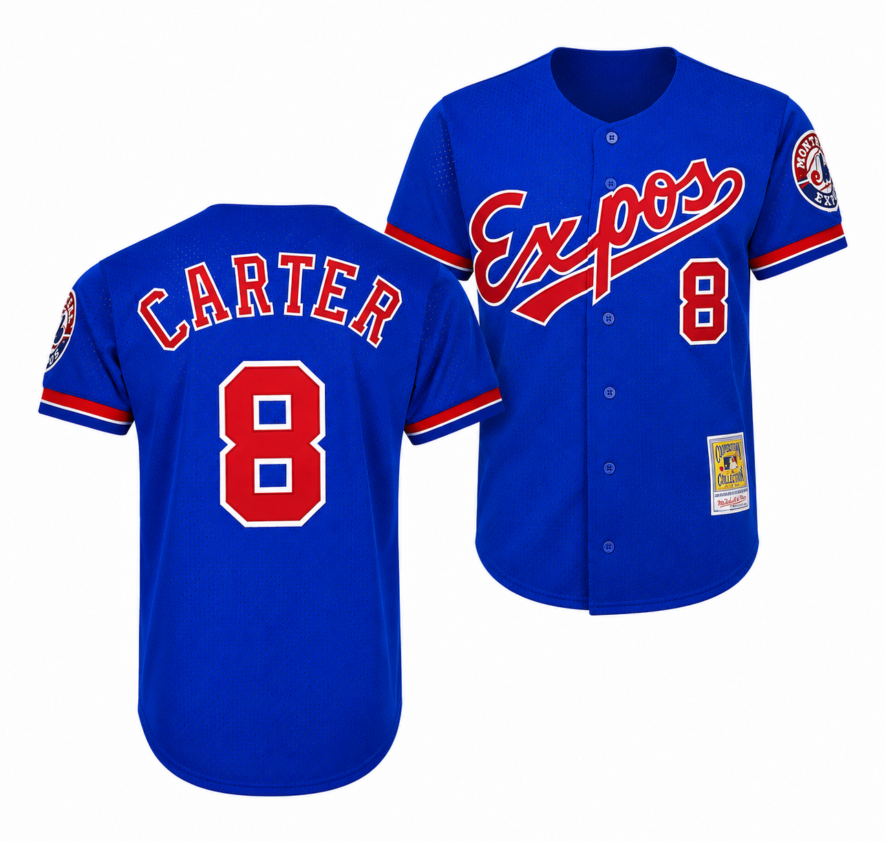Men's Montreal Expos Gary Carter Mitchell & Ness Royal 1992 Authentic Cooperstown Collection Mesh Batting Practice Jersey Official Team Jersey Sports