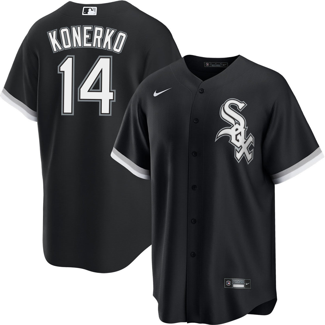 NIKE Men's Paul Konerko Chicago White Sox Black Alternate Premium Twill Replica Jersey Official Team Jersey Sports Fan Apparel Official MLB Team Jerse