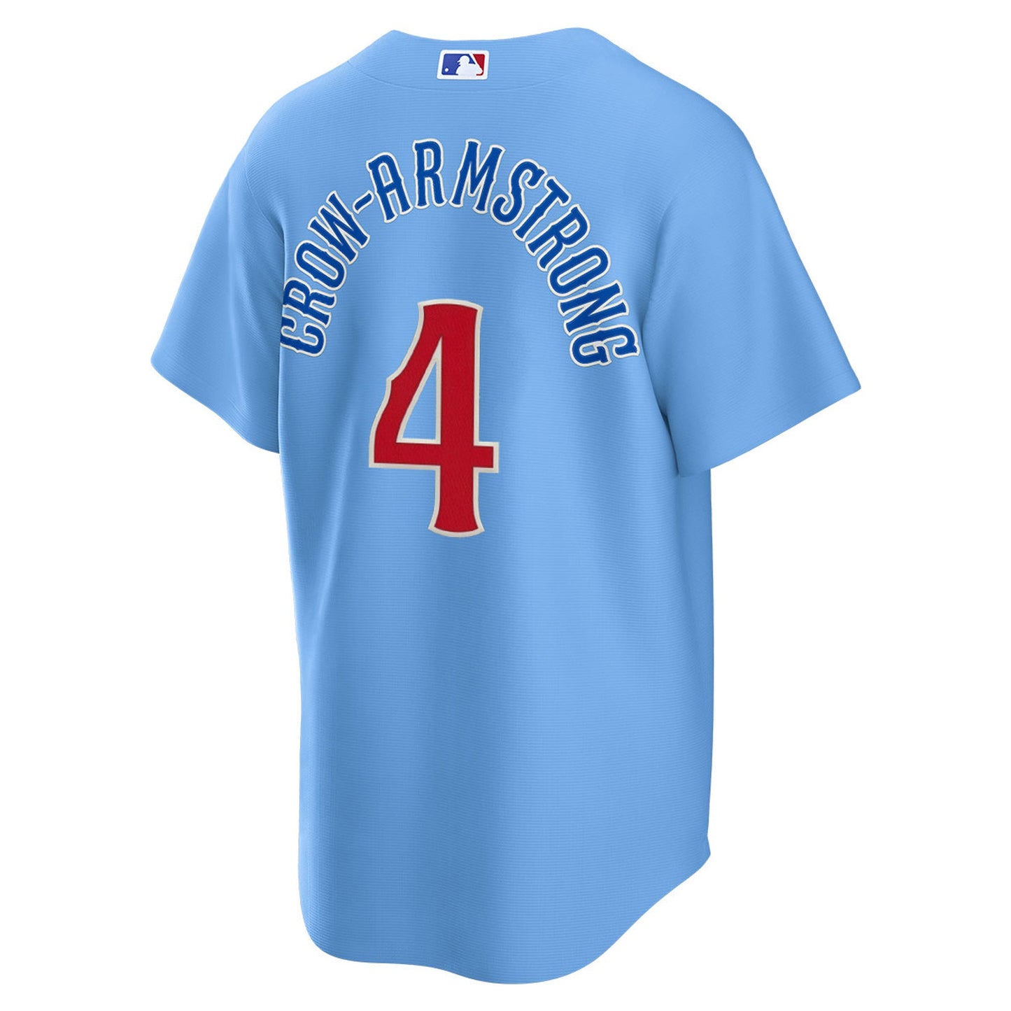 NIKE Men's Chicago Cubs Pete Crow-Armstrong #4 Light Blue 2nd Alternate Replica Jersey Official Team Jersey Sports Fan Apparel Official MLB Team Jerse
