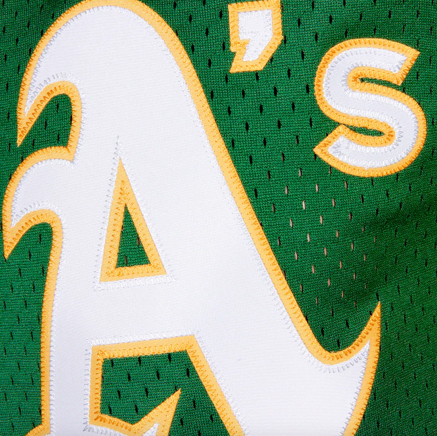 Men's Oakland Athletics Reggie Jackson Mitchell & Ness Green Cooperstown 1987 Mesh Batting Practice Jersey Official Team Jersey Sports Fan Apparel Off