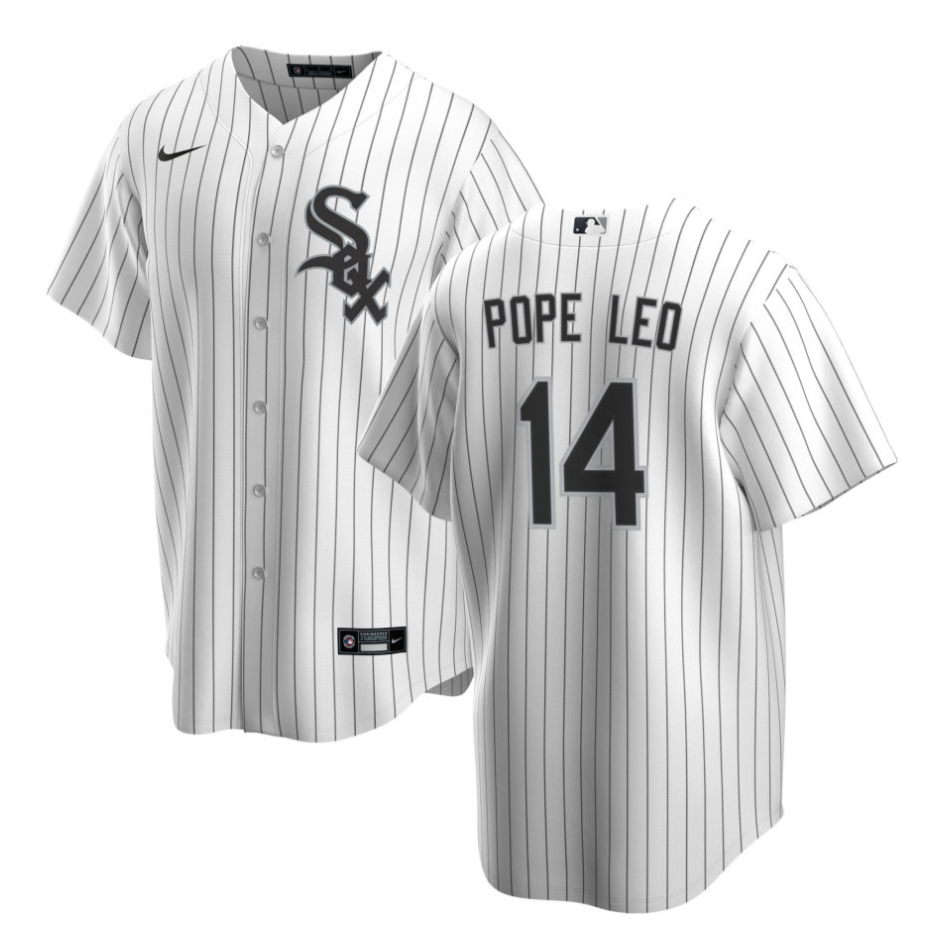 Pope Leo #14 Chicago White Sox NIKE Replica Men's Home Premium Twill Jersey Official Team Jersey Sports Fan Apparel Official MLB Team Jersey Baseball