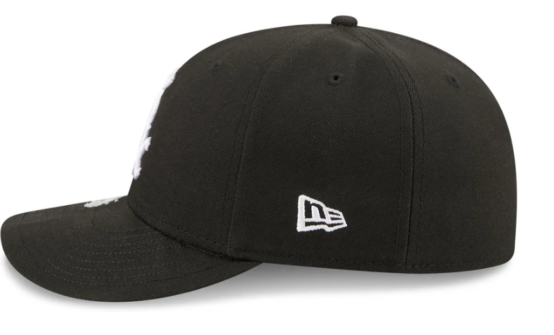 Chicago White Sox MLB Waves 59FIFTY Fitted New Era Black/White Official Team Hat Sports Fan Cap Official MLB Team Hat Baseball Fan Cap