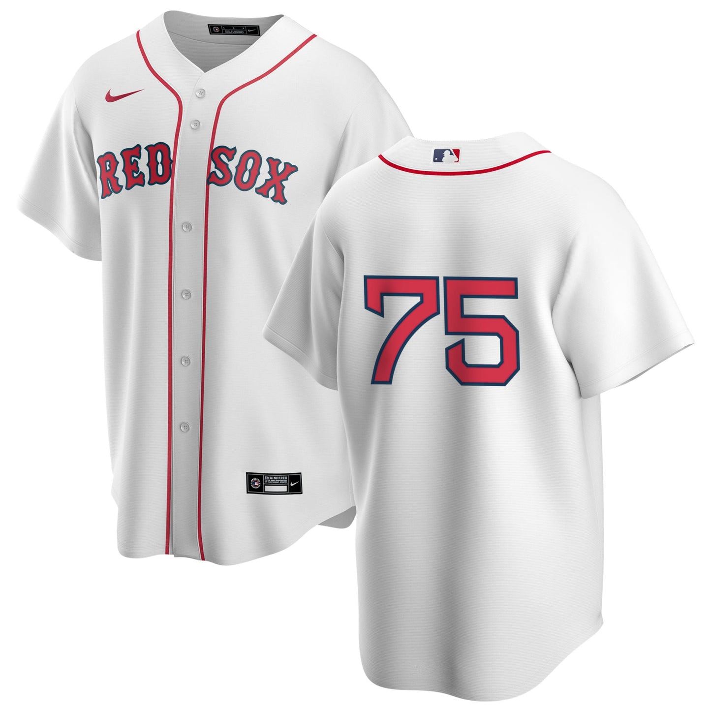 Men's Nike Boston Red Sox Carlos Narvaez #75 Home Official Replica Player Jersey Official Team Jersey Sports Fan Apparel Official MLB Team Jersey Base