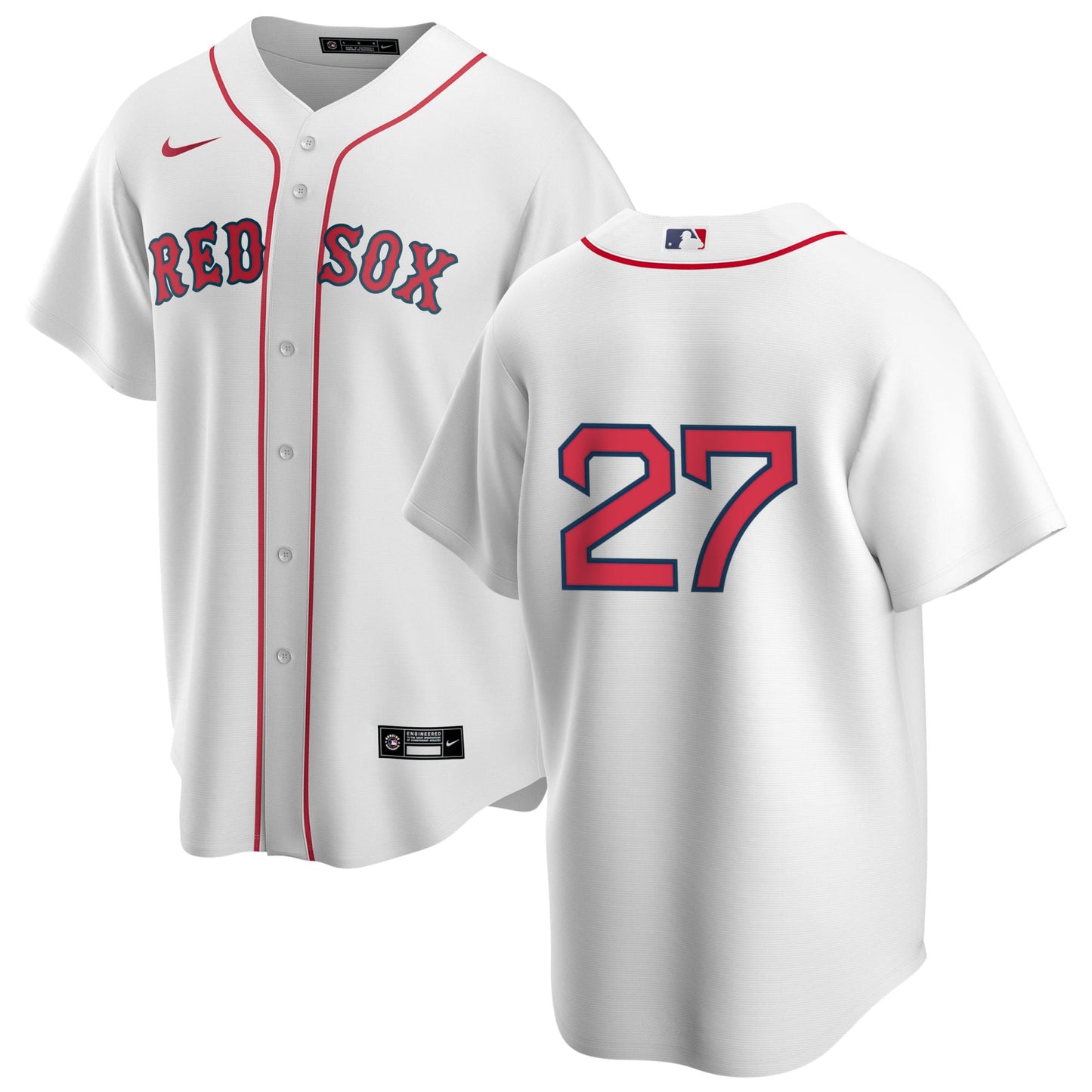 Men's Nike Boston Red Sox Carlton Fisk #27 Home Official Replica Player Jersey Official Team Jersey Sports Fan Apparel Official MLB Team Jersey Baseba
