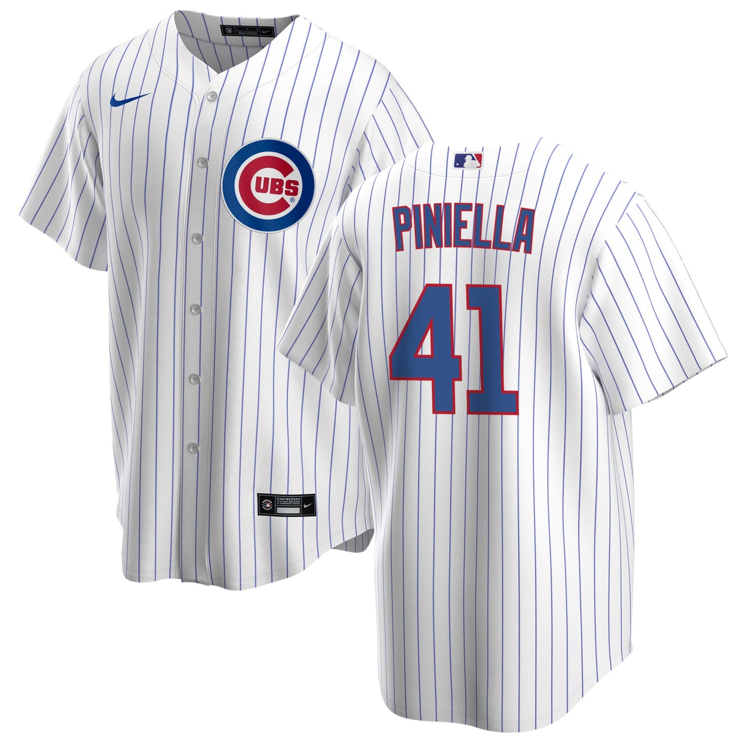 NIKE Men's Lou Piniella Chicago Cubs White Home Premium Stitch Replica Jersey Official Team Jersey Sports Fan Apparel Official MLB Team Jersey Basebal