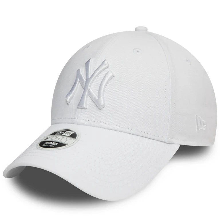 New York Yankees MLB League Essential 9FORTY Women Strapback White/White Official Team Hat Sports Fan Cap Official MLB Team Hat Baseball Fan Cap