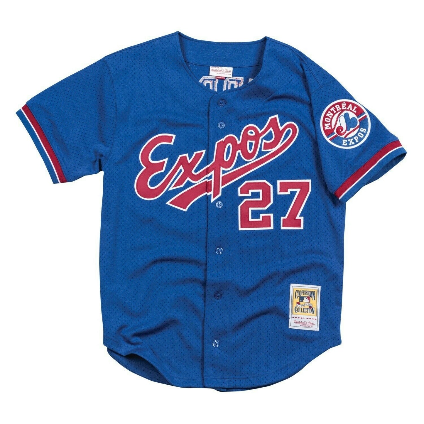 Men's Montreal Expos Vladimir Guerrero Mitchell & Ness Royal 2002 Authentic Cooperstown Collection Mesh Batting Practice Jersey Official Team Jersey S
