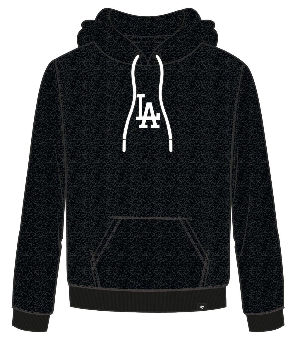 Los Angeles Dodgers MLB Jet Black Core Long Loop Fuzzy Hood Official Sports Fan Gear MLB Fan Gear Popular Style