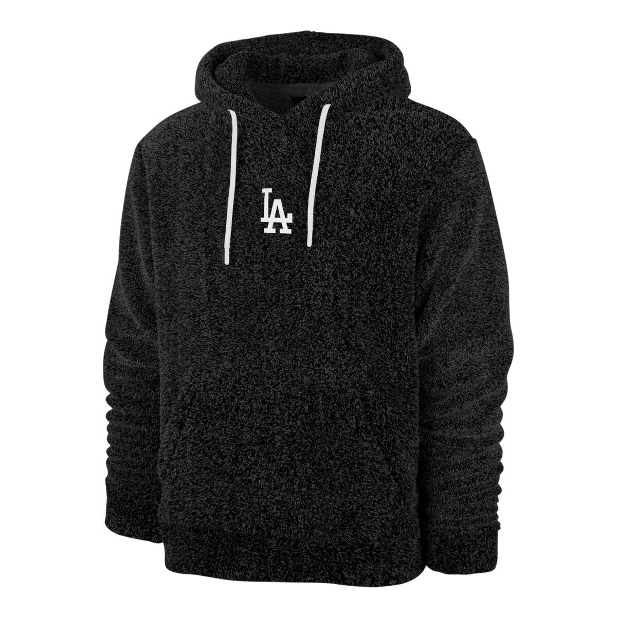 Los Angeles Dodgers MLB Jet Black Core Long Loop Fuzzy Hood Official Sports Fan Gear MLB Fan Gear Popular Style