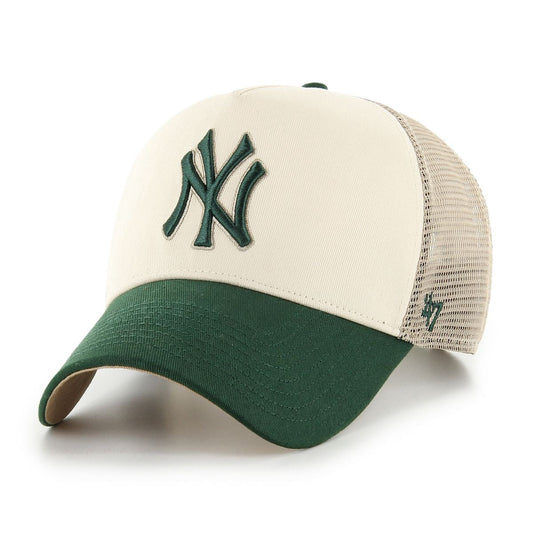 New York Yankees MLB Ballpark Mesh TT '47 Offside DT Beige/Green Official Sports Fan Gear MLB Fan Gear Popular Style