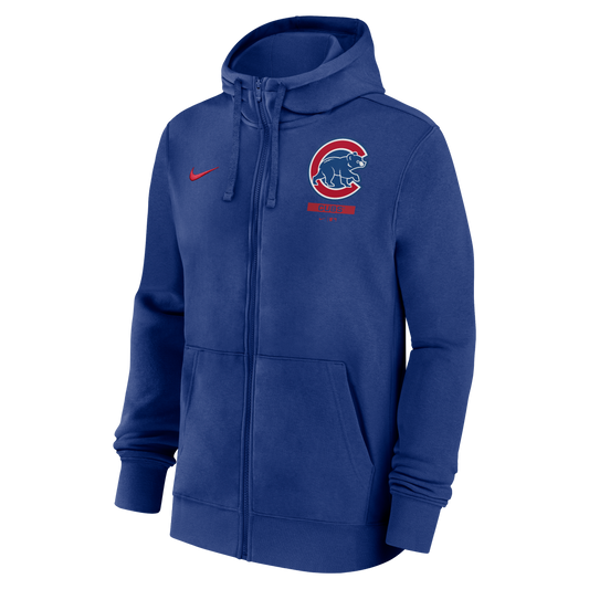 Mens Chicago Cubs Nike Mentor 1 2 Zip Royal Hoodie MLB Fan Gear Popular Style