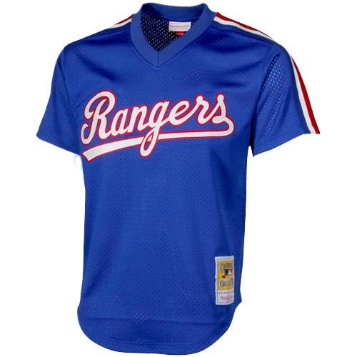 Men's Mitchell & Ness Nolan Ryan Royal Texas Rangers 1989 Authentic Cooperstown Collection Mesh Batting Practice Jersey Official Team Jersey Sports Fa