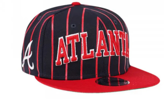 Atlanta Braves Navy/Red City Arch New Era 9FIFTY Snapback Hat Official Team Hat Sports Fan Cap Official MLB Team Hat Baseball Fan Cap
