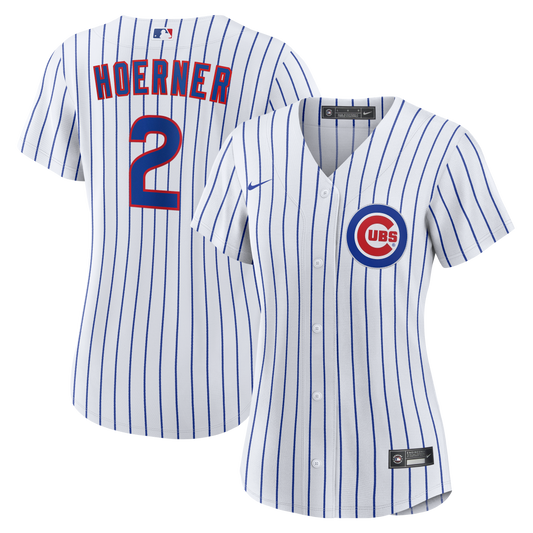 Women's Nico Hoerner Chicago Cubs Nike White Home Replica Team Jersey Official Team Jersey Sports Fan Apparel Official MLB Team Jersey Baseball Fan Ap