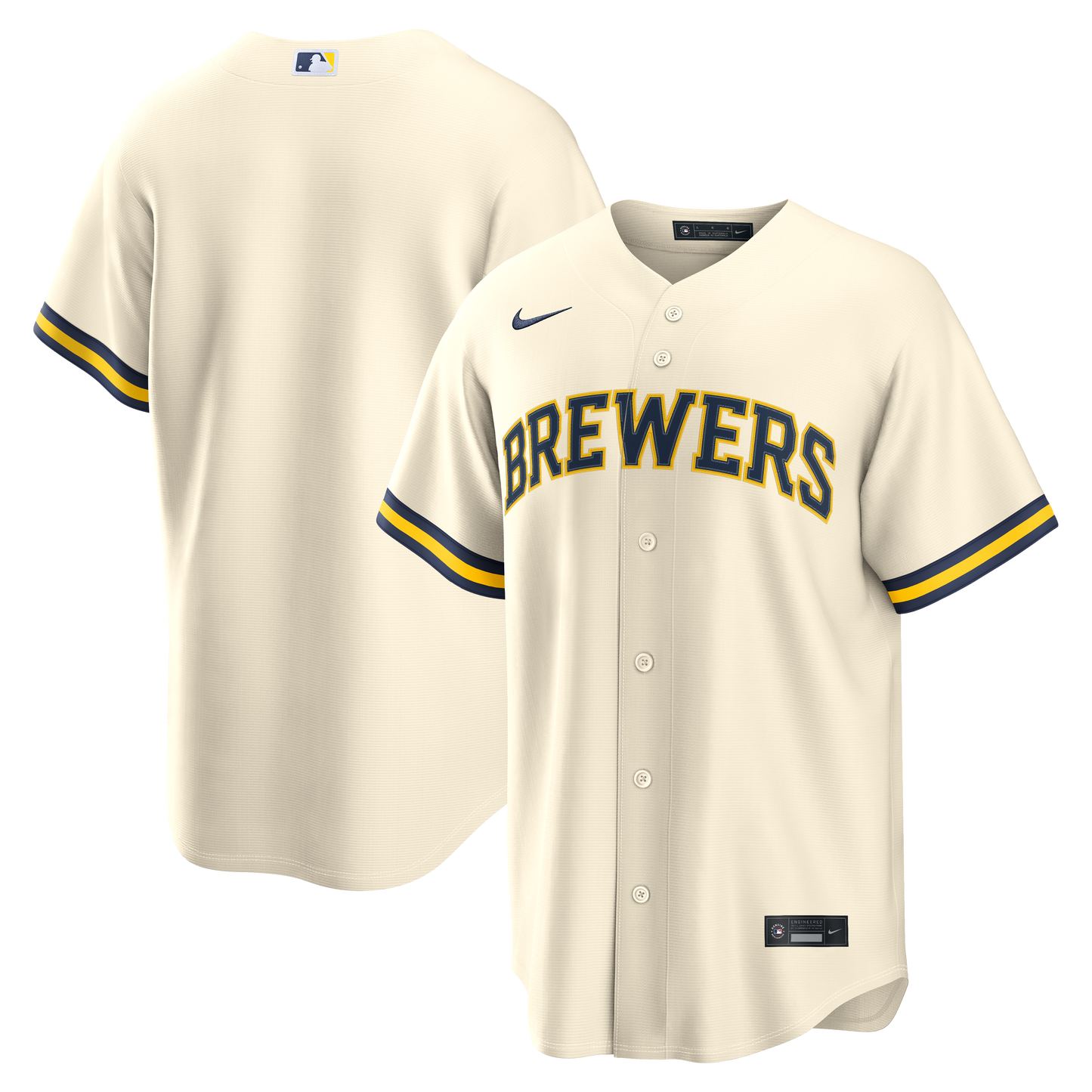 Men's Milwaukee Brewers Nike Cream Home Replica Team Jersey Official Team Jersey Sports Fan Apparel Official MLB Team Jersey Baseball Fan Apparel