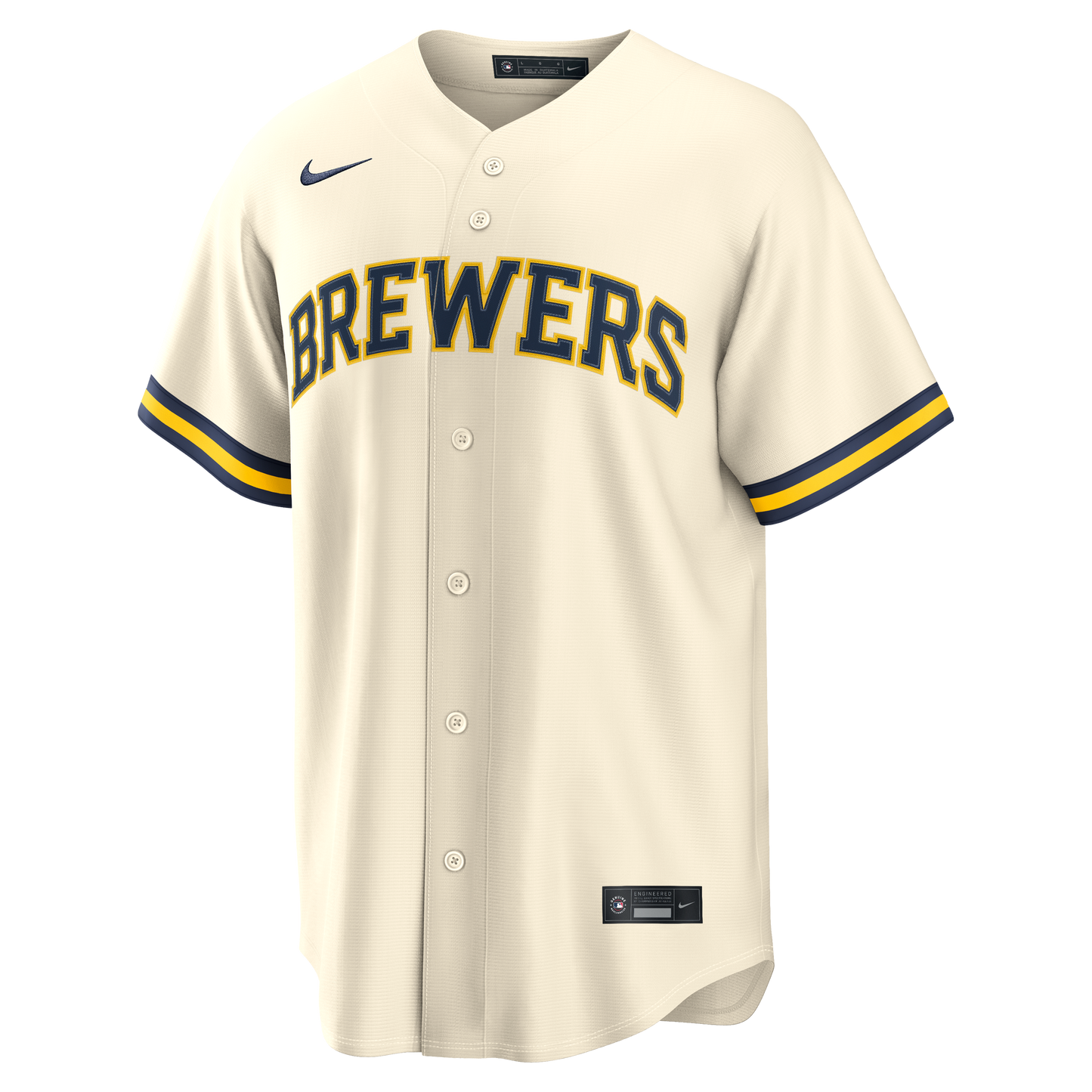 Men's Milwaukee Brewers Nike Cream Home Replica Team Jersey Official Team Jersey Sports Fan Apparel Official MLB Team Jersey Baseball Fan Apparel