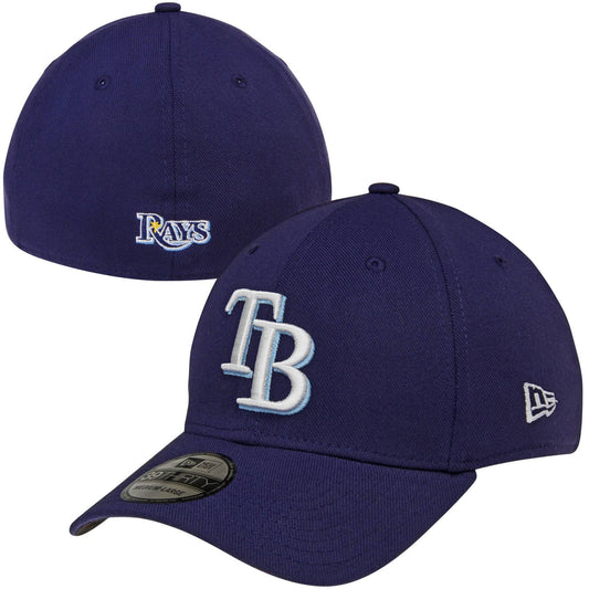 Men's Tampa Bay Rays New Era Navy MLB Team Classic 39THIRTY Flex Hat Official Team Hat Sports Fan Cap Official MLB Team Hat Baseball Fan Cap