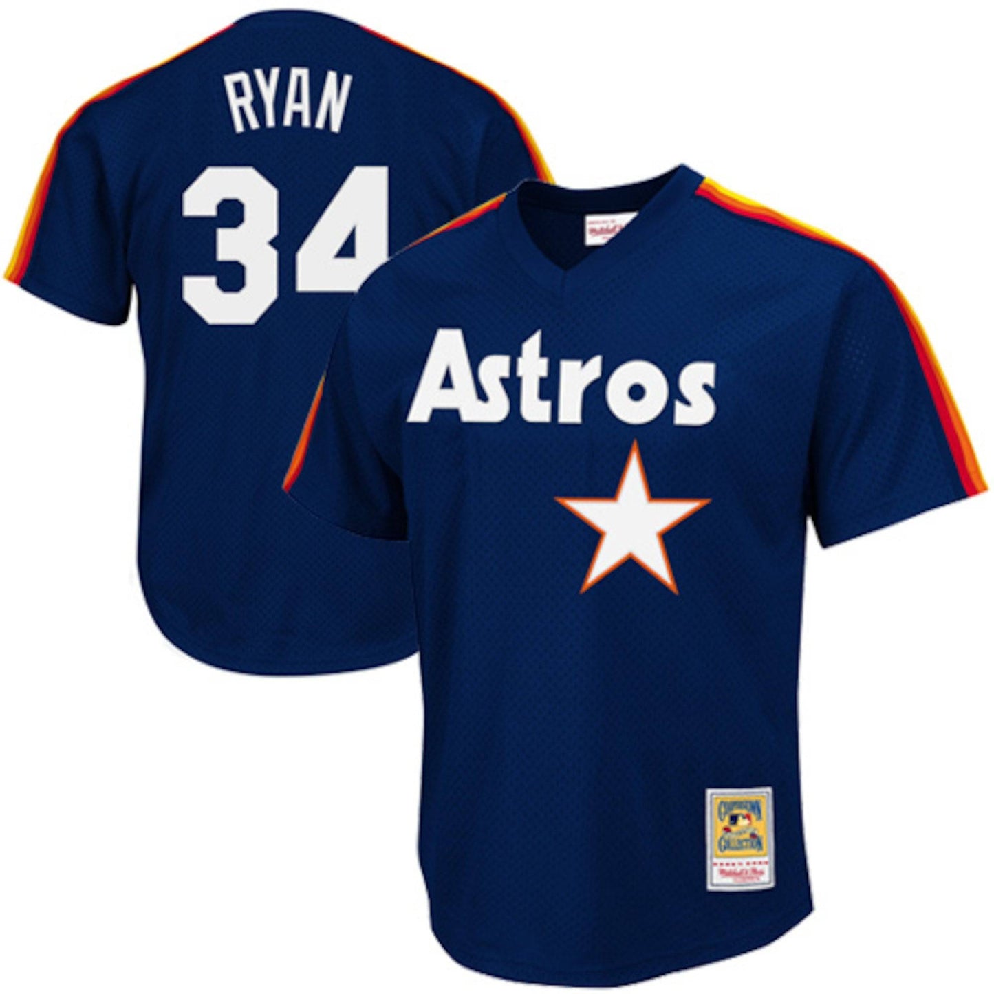 Men's Houston Astros Nolan Ryan Mitchell & Ness Navy 1988 Authentic Cooperstown Collection Mesh Batting Practice Jersey Official Team Jersey Sports Fa