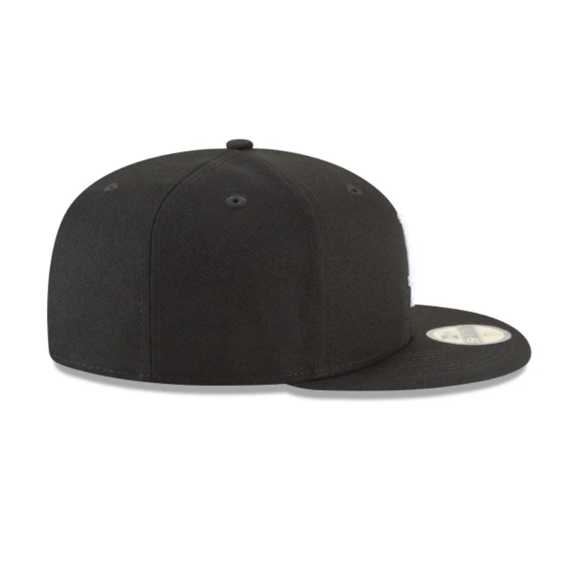 Los Angeles Dodgers MLB Basic 59FIFTY Fitted New Era Black/White Official Team Hat Sports Fan Cap Official MLB Team Hat Baseball Fan Cap