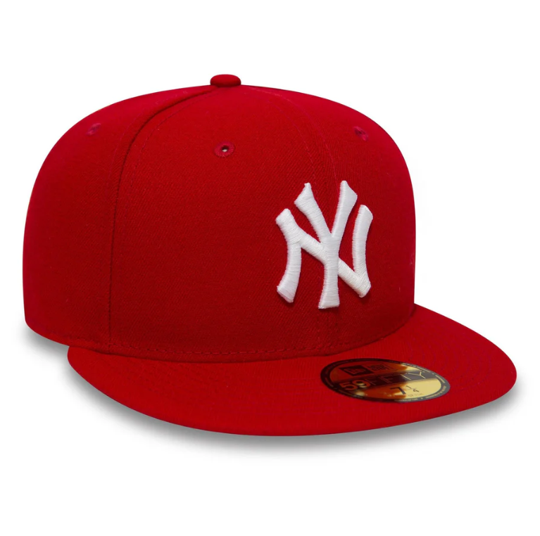 New York Yankees MLB League Essential 59FIFTY Fitted New Era Red/White Official Team Hat Sports Fan Cap Official MLB Team Hat Baseball Fan Cap