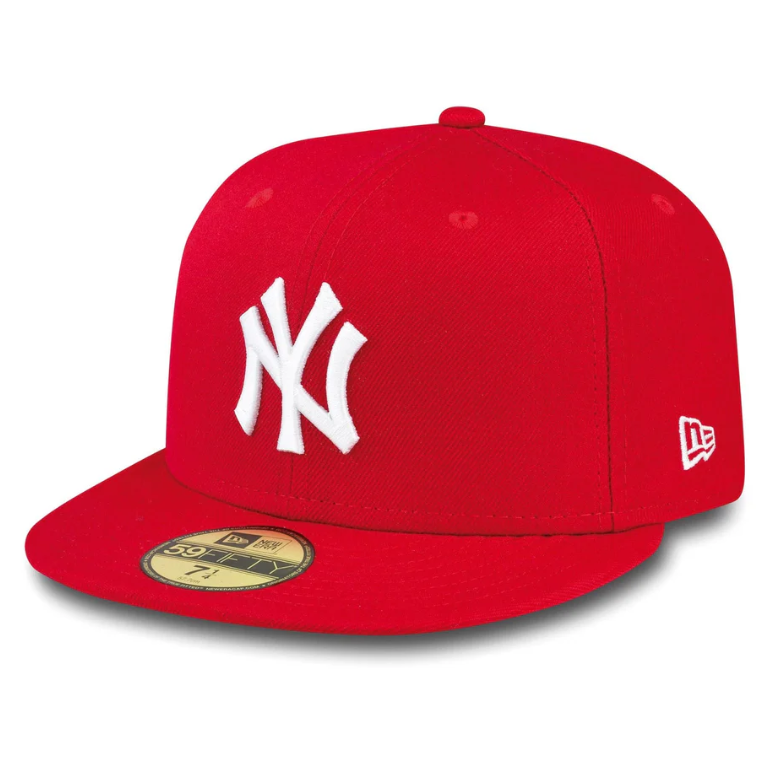 New York Yankees MLB League Essential 59FIFTY Fitted New Era Red/White Official Team Hat Sports Fan Cap Official MLB Team Hat Baseball Fan Cap