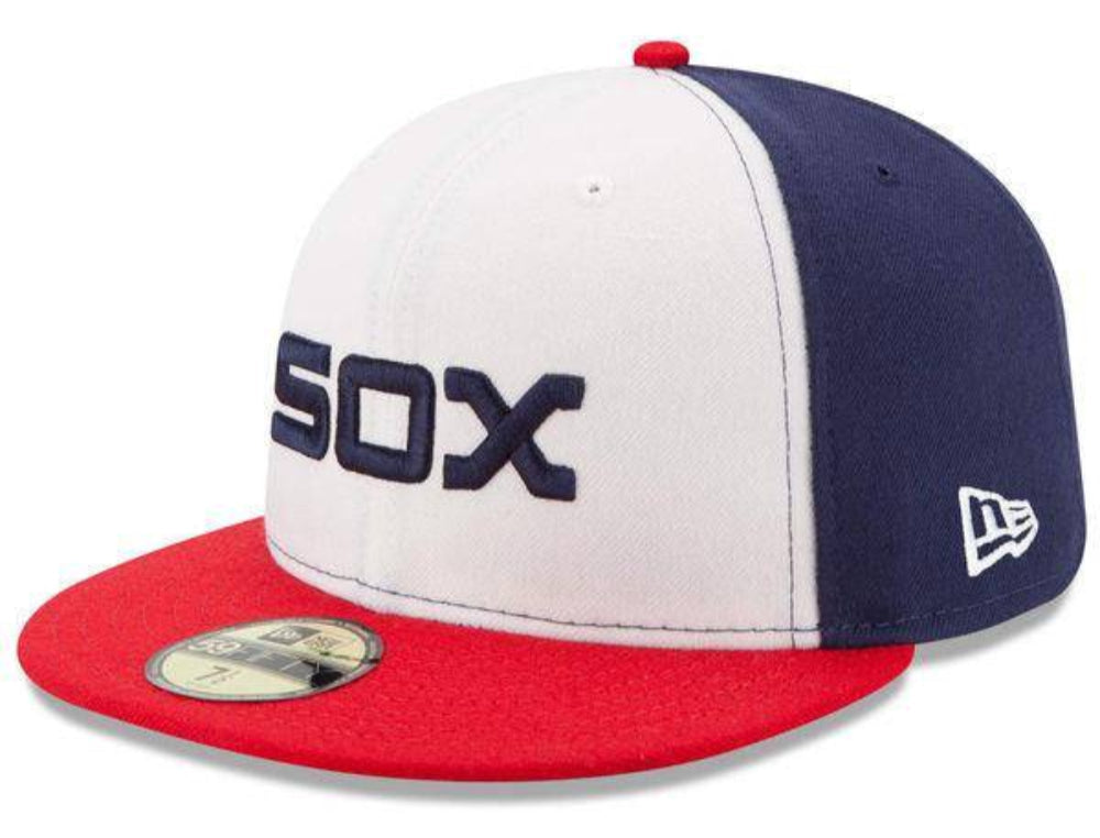 Men's Chicago White Sox New Era White/Red Authentic Collection On-Field Sunday Alternate 59FIFTY Fitted Hat Official Team Hat Sports Fan Cap Official
