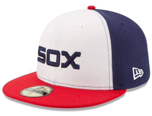 Men's Chicago White Sox New Era White/Red Authentic Collection On-Field Sunday Alternate 59FIFTY Fitted Hat Official Team Hat Sports Fan Cap Official