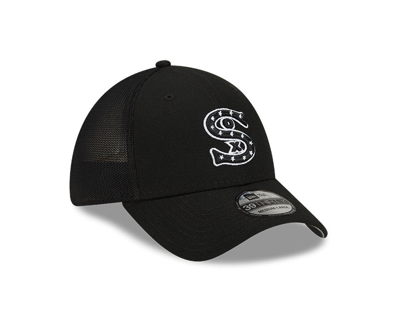Men's Chicago White Sox New Era Black Batting Practice 39THIRTY Flex-Fit Hat Official Team Hat Sports Fan Cap Official MLB Team Hat Baseball Fan Cap