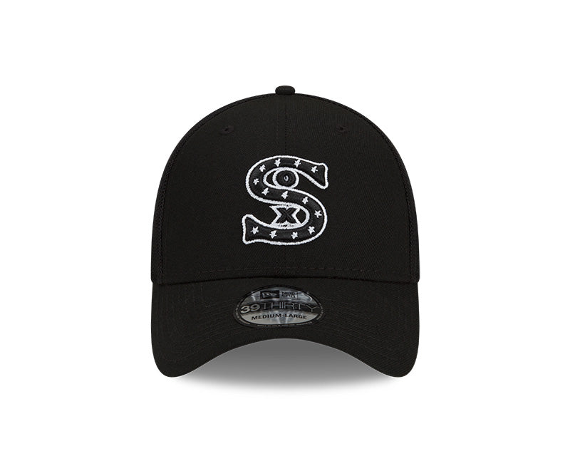 Men's Chicago White Sox New Era Black Batting Practice 39THIRTY Flex-Fit Hat Official Team Hat Sports Fan Cap Official MLB Team Hat Baseball Fan Cap