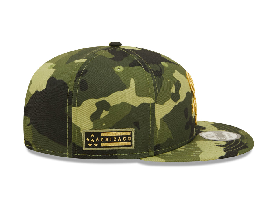 Men's Chicago White Sox New Era 2022 Armed Forces Day Camo 9FIFTY Snapback Adjustable Hat Official Team Hat Sports Fan Cap Official MLB Team Hat Baseb