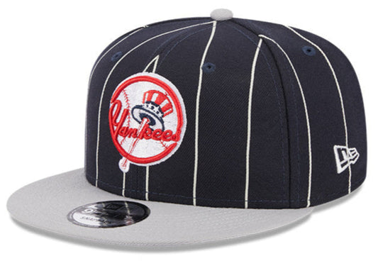 New York Yankees Navy/Gray Cooperstown Vintage New Era 9FIFTY Snapback Hat Official Team Hat Sports Fan Cap Official MLB Team Hat Baseball Fan Cap