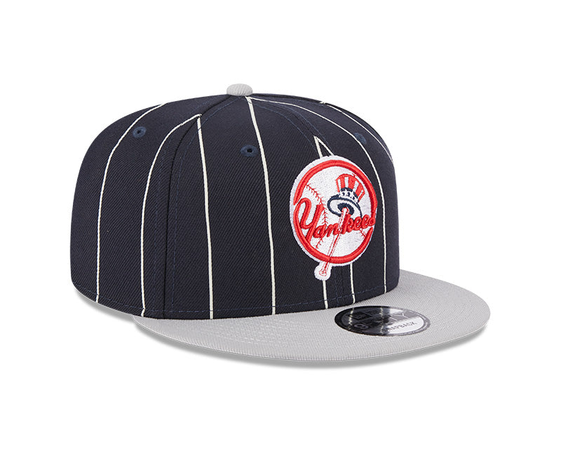 New York Yankees Navy/Gray Cooperstown Vintage New Era 9FIFTY Snapback Hat Official Team Hat Sports Fan Cap Official MLB Team Hat Baseball Fan Cap