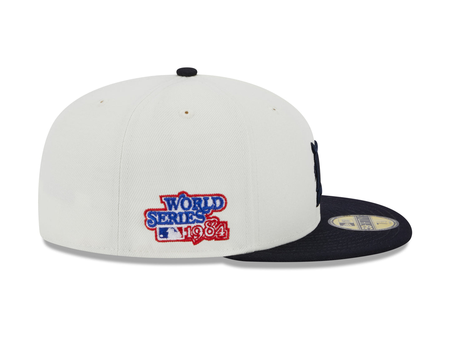 Detroit Tigers 1984 World Series Cream/Navy New Era Retro 59FIFTY Fitted Hat Official Team Hat Sports Fan Cap Official MLB Team Hat Baseball Fan Cap
