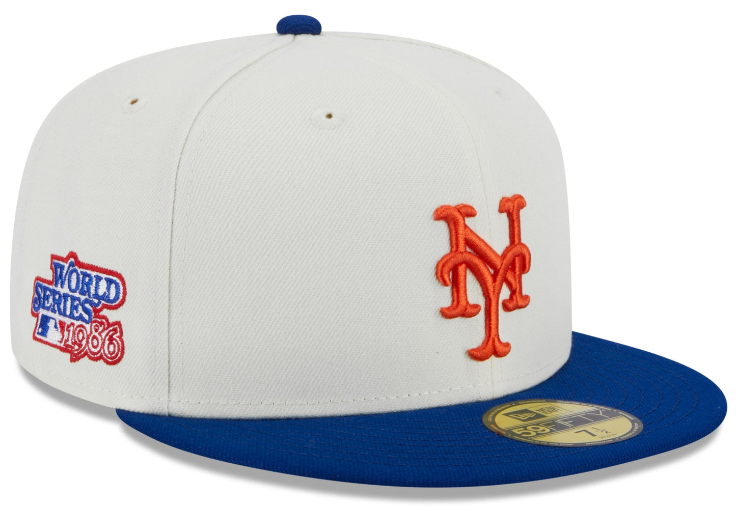 New York Mets 1982 World Series Cream/Royal New Era Retro 59FIFTY Fitted Hat Official Team Hat Sports Fan Cap Official MLB Team Hat Baseball Fan Cap