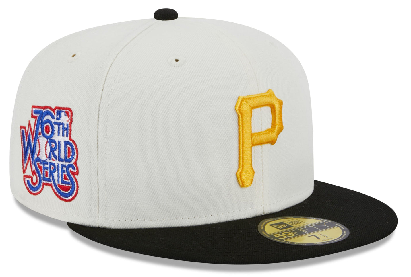 Pittsburgh Pirates 76th World Series Cream/Black New Era Retro 59FIFTY Fitted Hat Official Team Hat Sports Fan Cap Official MLB Team Hat Baseball Fan