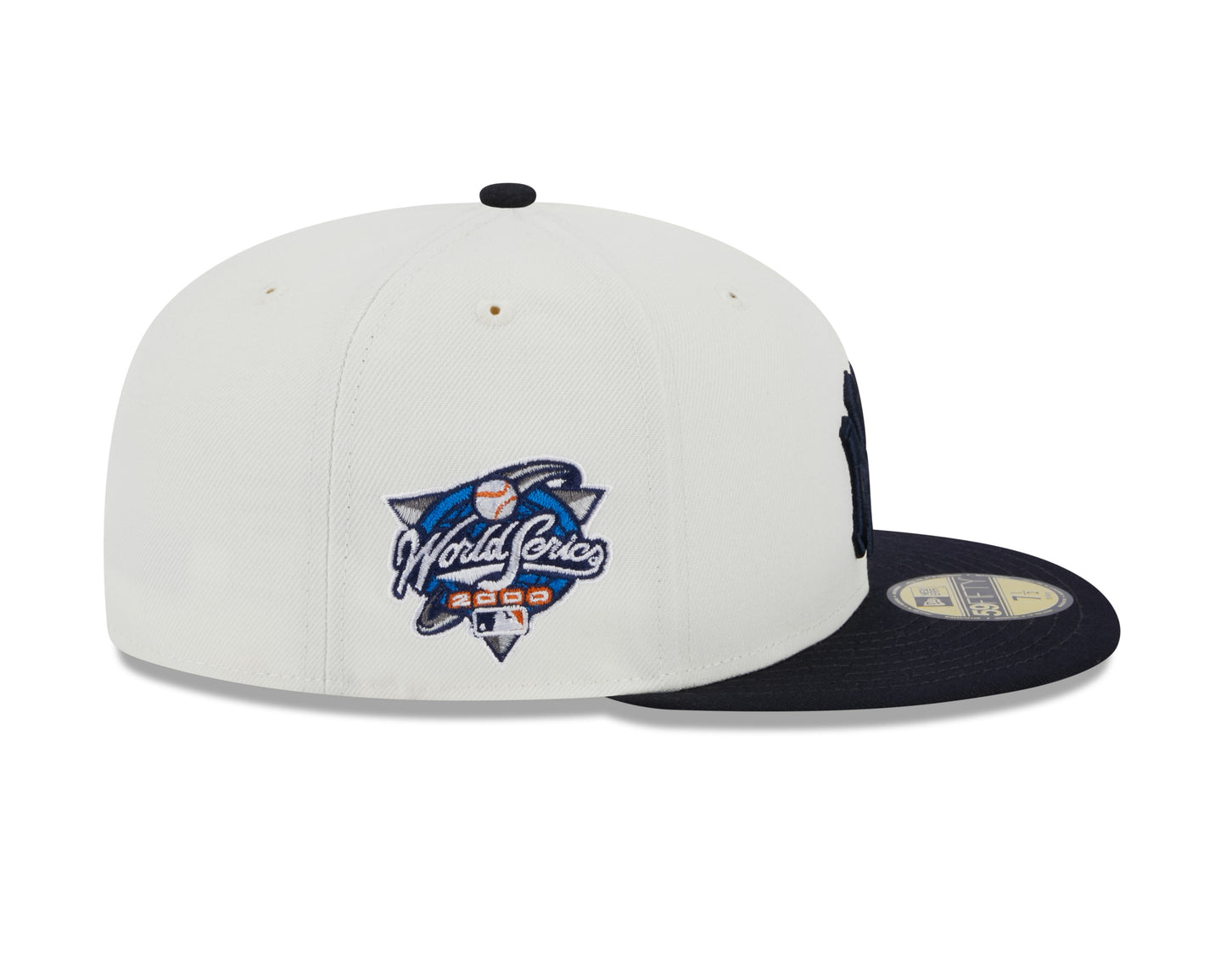 New York Yankees 2000 World Series Cream/Navy New Era Retro 59FIFTY Fitted Hat Official Team Hat Sports Fan Cap Official MLB Team Hat Baseball Fan Cap