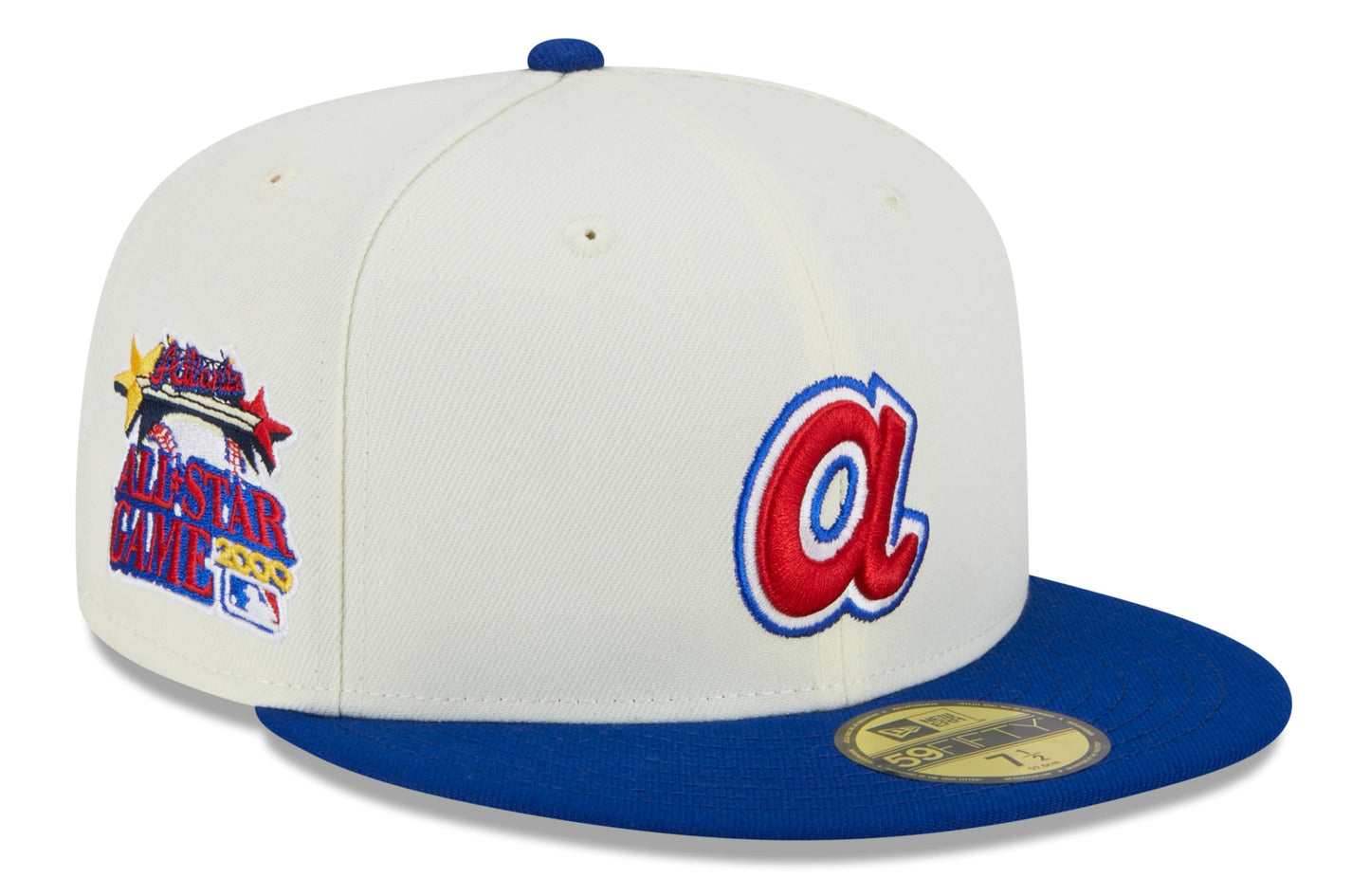Atlanta Braves 2000 All Star Game Cream/Royal New Era Retro 59FIFTY Fitted Hat Official Team Hat Sports Fan Cap Official MLB Team Hat Baseball Fan Cap