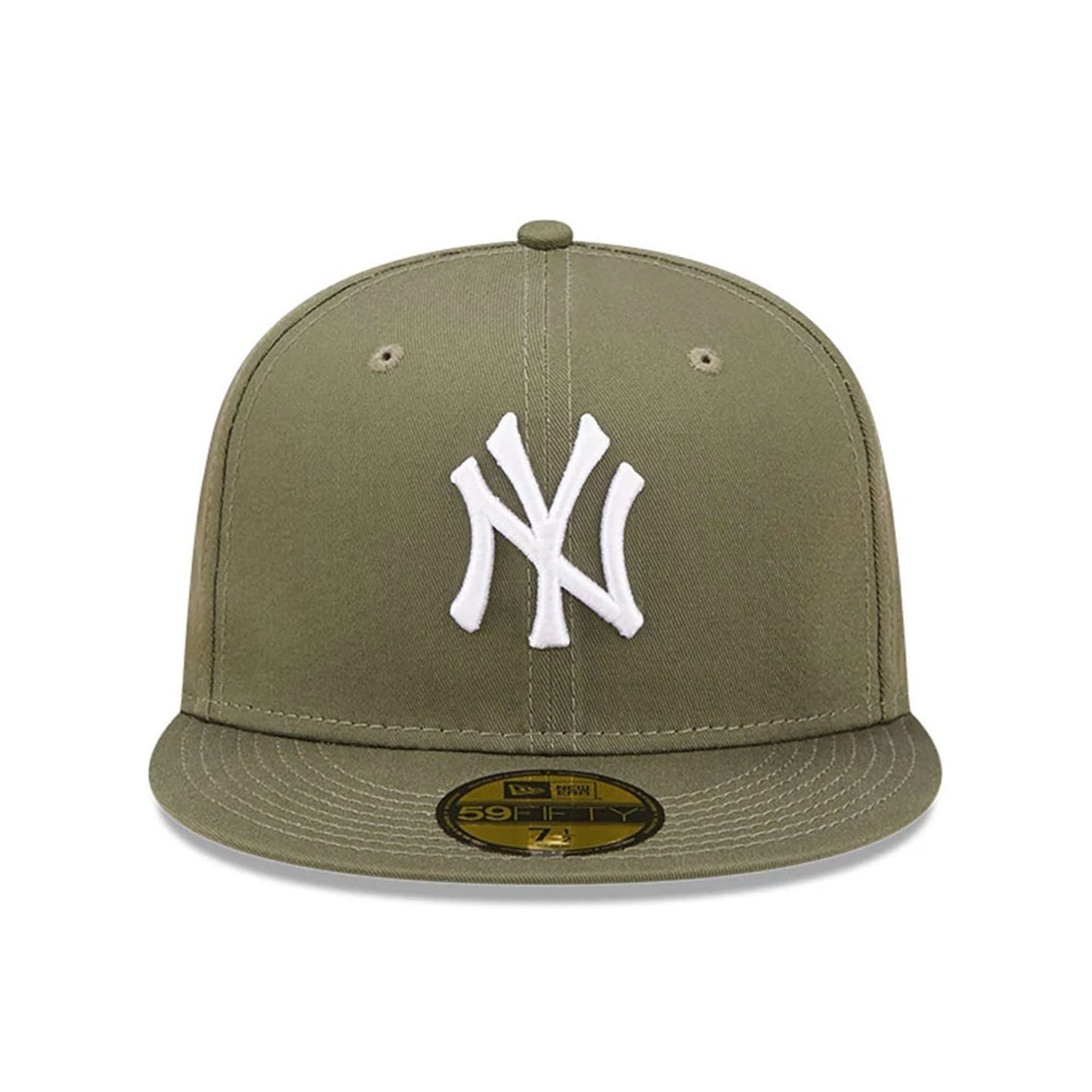 New York Yankees MLB League Essential 59FIFTY Fitted New Era Olive/White Official Team Hat Sports Fan Cap Official MLB Team Hat Baseball Fan Cap