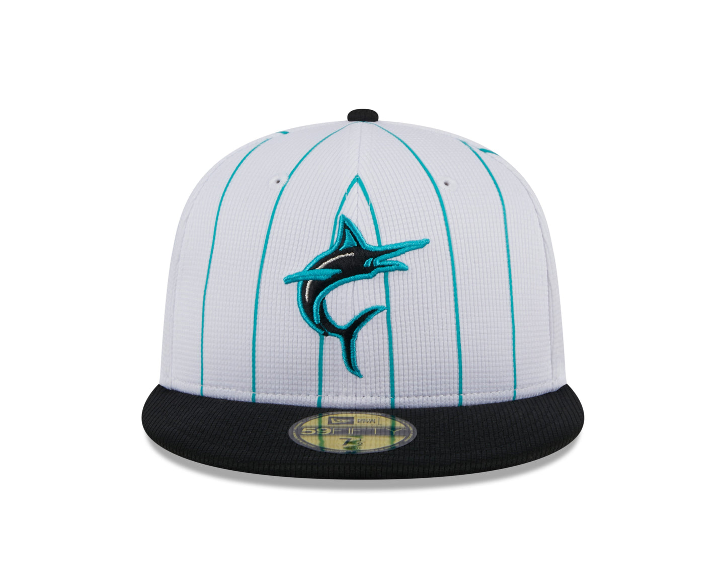 Men's Miami Marlins White 2024 Batting Practice 59FIFTY Fitted Hat Official Team Hat Sports Fan Cap Official MLB Team Hat Baseball Fan Cap