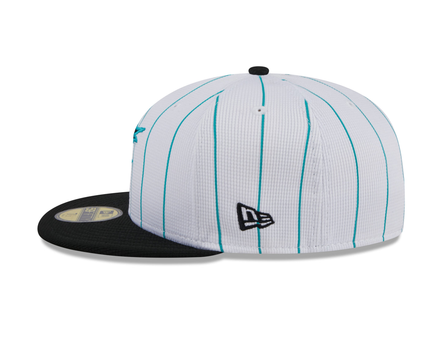 Men's Miami Marlins White 2024 Batting Practice 59FIFTY Fitted Hat Official Team Hat Sports Fan Cap Official MLB Team Hat Baseball Fan Cap