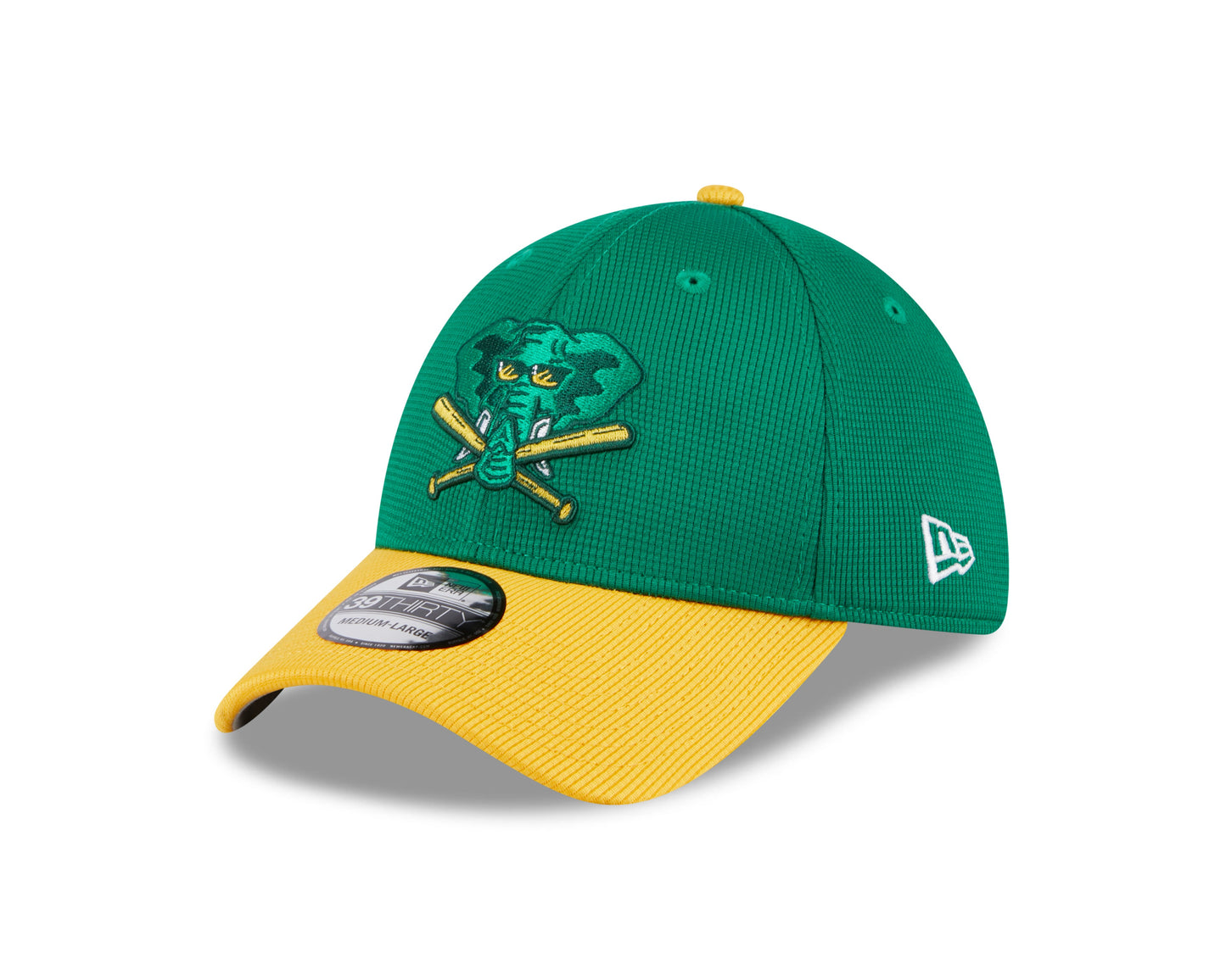 Men's Oakland Athletics New Era 2024 Batting Practice Green/Yellow 39THIRTY Flex-Fit Hat Official Team Hat Sports Fan Cap Official MLB Team Hat Baseba
