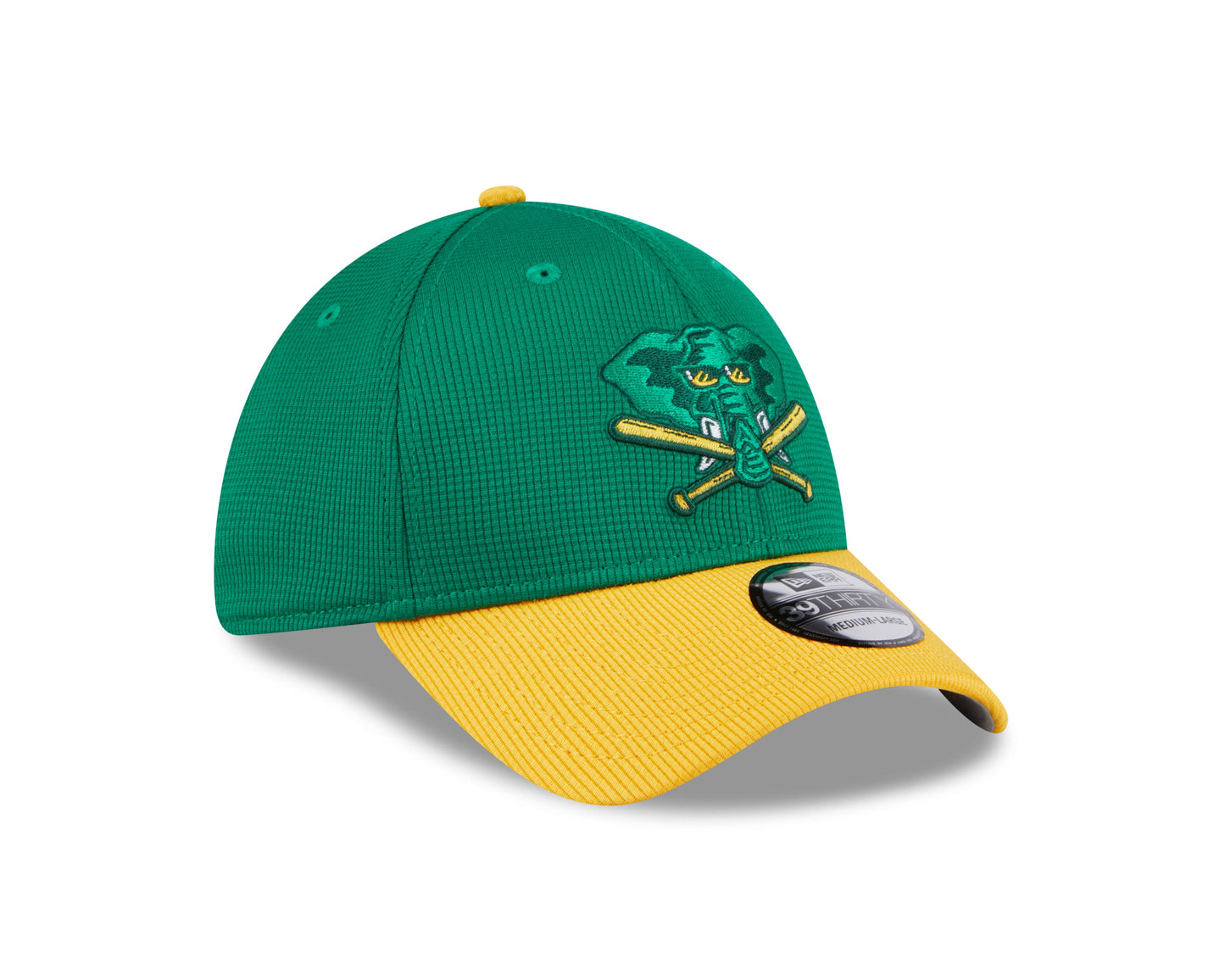Men's Oakland Athletics New Era 2024 Batting Practice Green/Yellow 39THIRTY Flex-Fit Hat Official Team Hat Sports Fan Cap Official MLB Team Hat Baseba