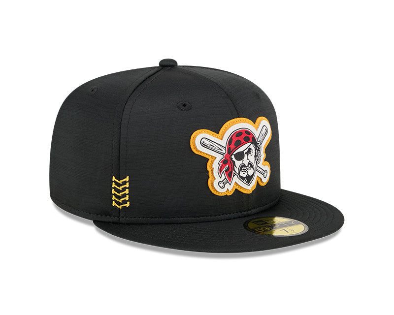 Men's Pittsburgh Pirates New Era Black 2024 Alternate Clubhouse 1914 59FIFTY Fitted Hat Official Team Hat Sports Fan Cap Official MLB Team Hat Basebal