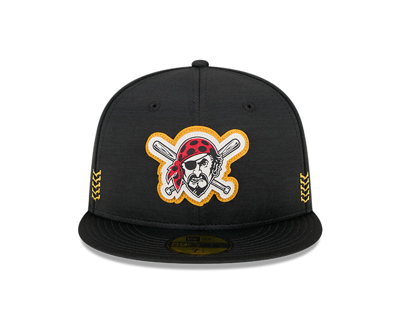 Men's Pittsburgh Pirates New Era Black 2024 Alternate Clubhouse 1914 59FIFTY Fitted Hat Official Team Hat Sports Fan Cap Official MLB Team Hat Basebal