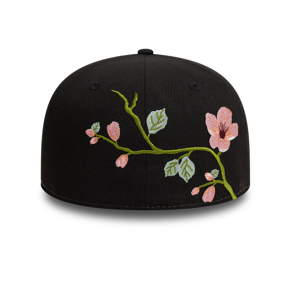 Branded New Era MLB Floral 59Fifty New Era Black/White Official Team Hat Sports Fan Cap Official MLB Team Hat Baseball Fan Cap