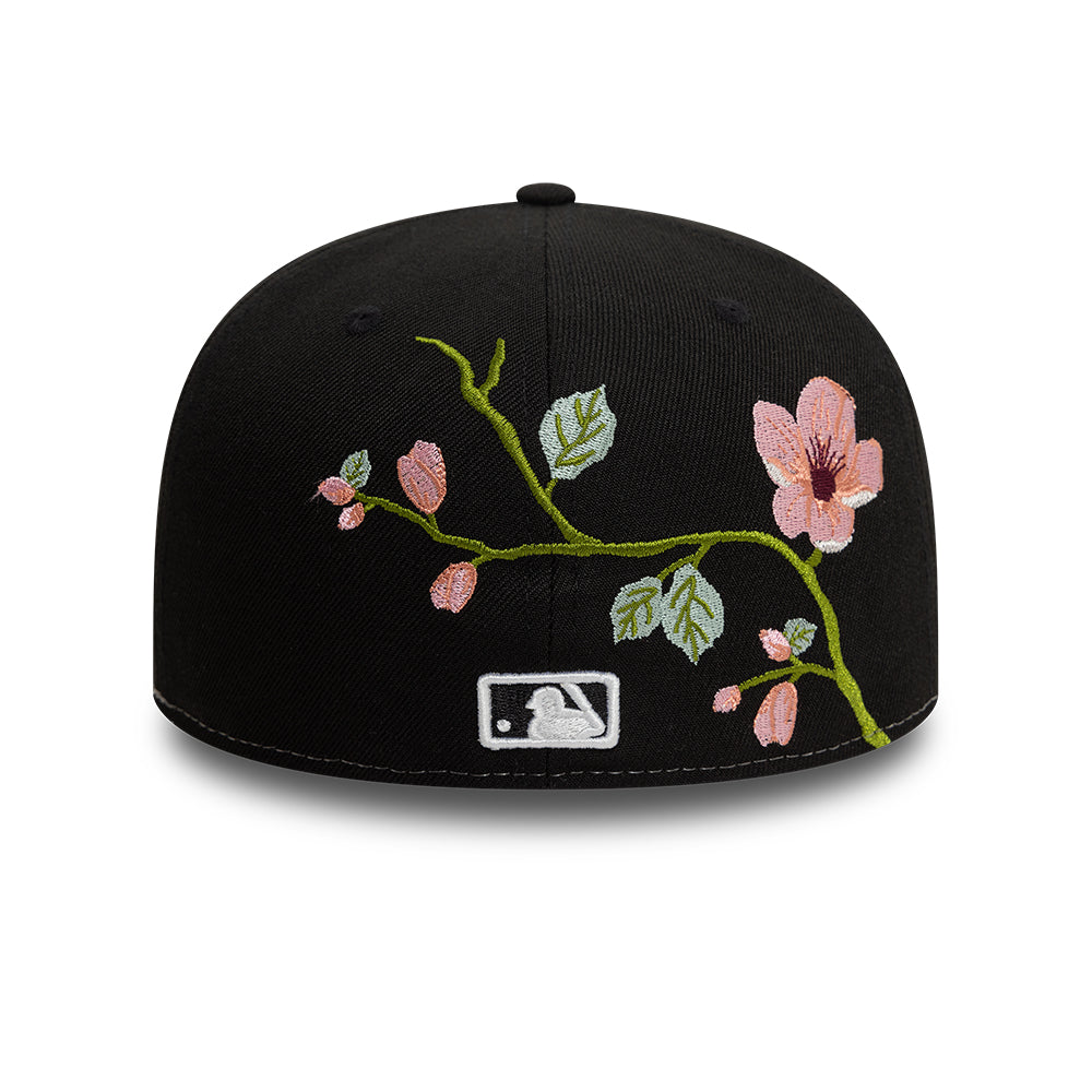 Chicago White Sox MLB Floral 59Fifty New Era Black/White Official Team Hat Sports Fan Cap Official MLB Team Hat Baseball Fan Cap